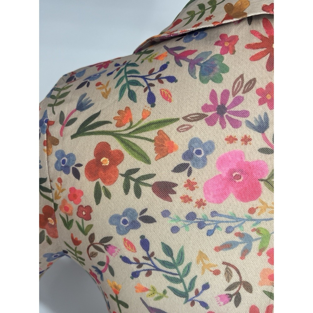 Natural Life Womens Boho Mesh Floral Button Front Top Size Small Long Sleeve New - Picture 9 of 16